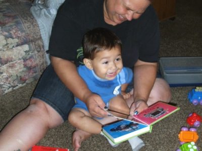 Mom reading to child